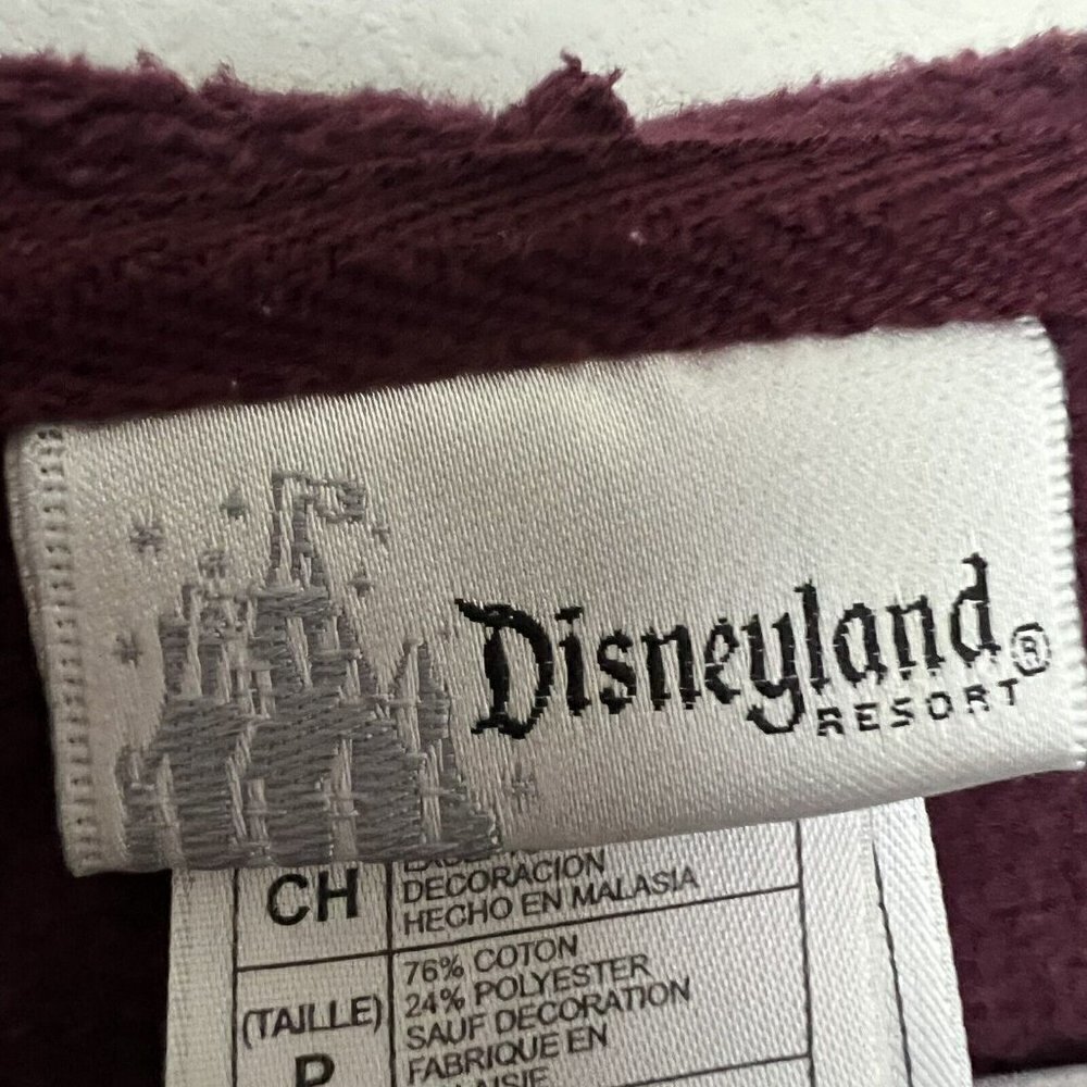 DISNEYLAND Vintage Tinker bell Hoodie Sweatshirt Skulls Embroidered Purple SMALL - Picture 10 of 12